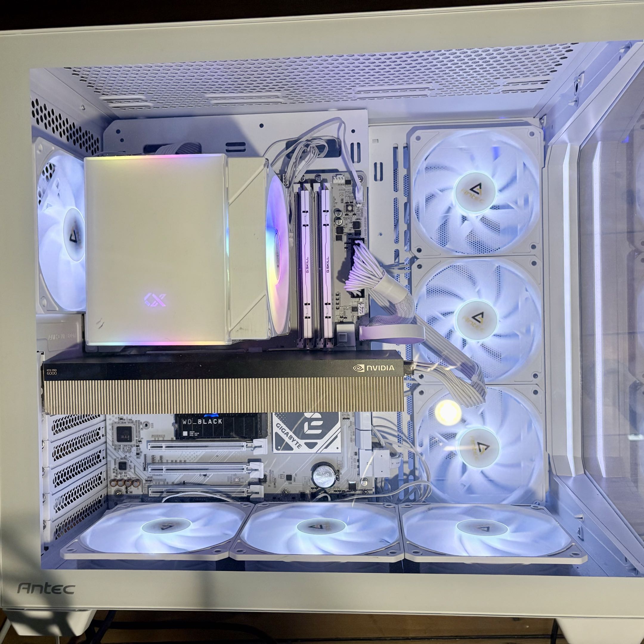 Our test bench : RTX PRO 6000 Blackwell Server Edition in an Antec case